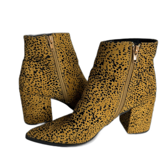 altar'd state Leopard Print Ankle Boots Womens Pointed Toe Block Heel Size 9 - Picture 8 of 11
